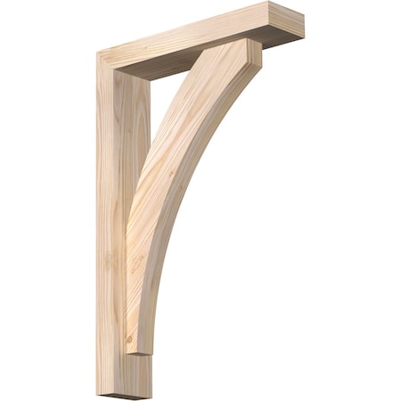 Ekena Millwork Thorton Block Smooth Bracket w/ Offset Brace, Douglas Fir, 3 1/2"W x 14"D x 22"H BKT0402X14X22THR05SDF